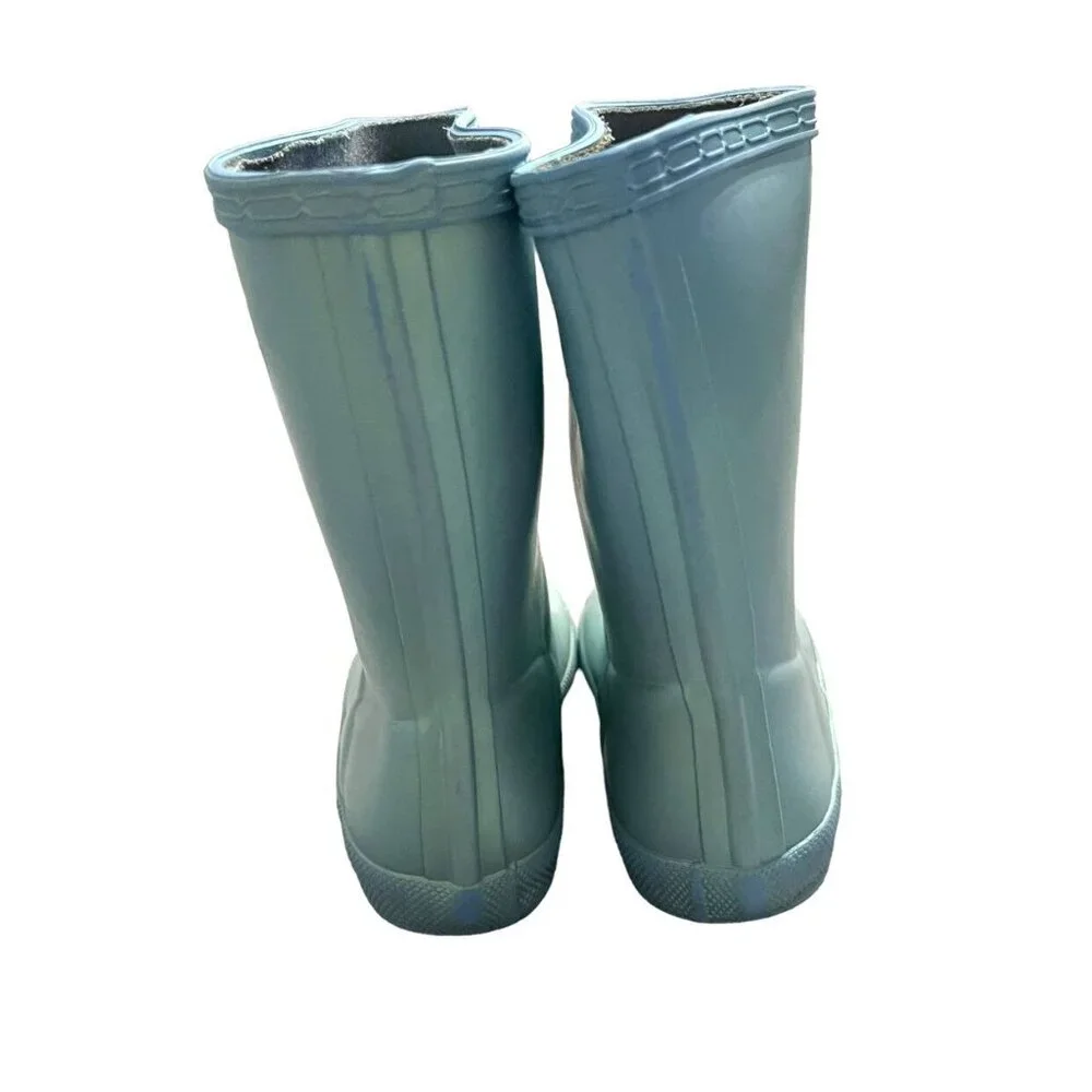 Hunter Sz 7UK / 8US Light Blue Shimmer Rain Boots - Picture 5 of 11